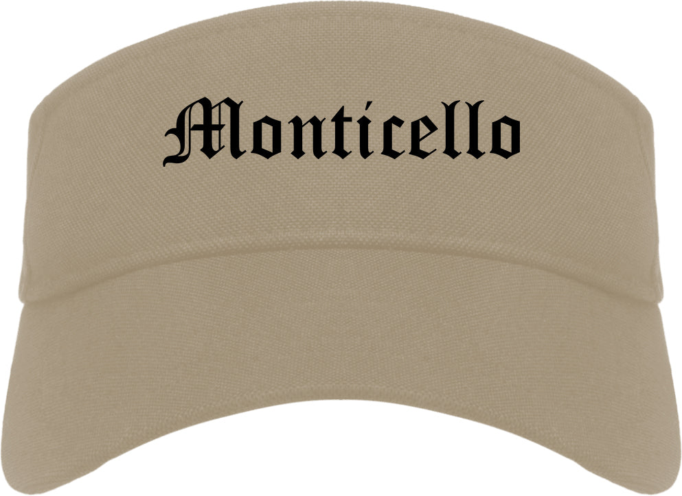 Monticello Kentucky KY Old English Mens Visor Cap Hat Khaki