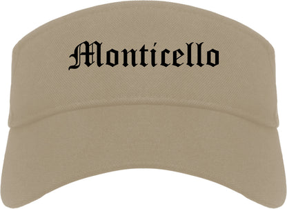 Monticello Kentucky KY Old English Mens Visor Cap Hat Khaki