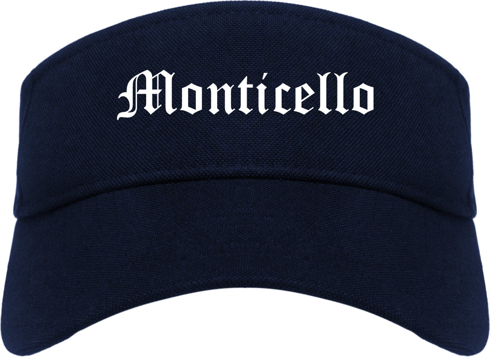 Monticello Kentucky KY Old English Mens Visor Cap Hat Navy Blue