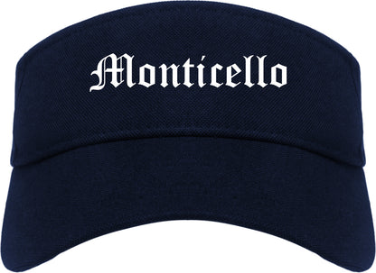 Monticello Kentucky KY Old English Mens Visor Cap Hat Navy Blue