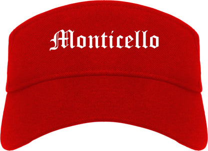 Monticello Kentucky KY Old English Mens Visor Cap Hat Red