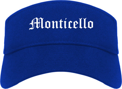 Monticello Kentucky KY Old English Mens Visor Cap Hat Royal Blue