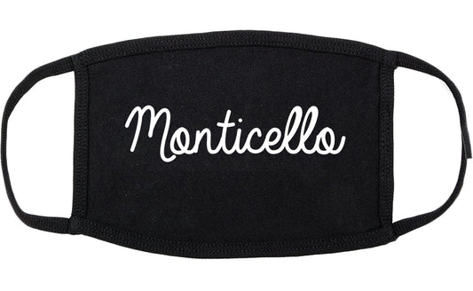 Monticello New York NY Script Cotton Face Mask Black