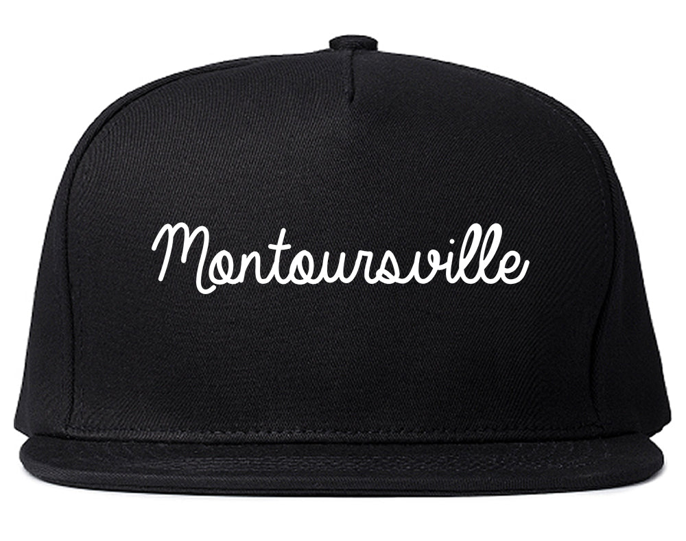 Montoursville Pennsylvania PA Script Mens Snapback Hat Black