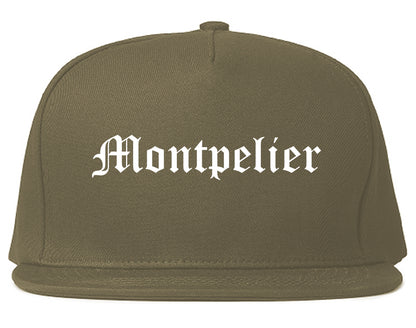 Montpelier Vermont VT Old English Mens Snapback Hat Grey