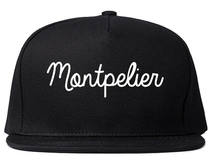 Montpelier Vermont VT Script Mens Snapback Hat Black