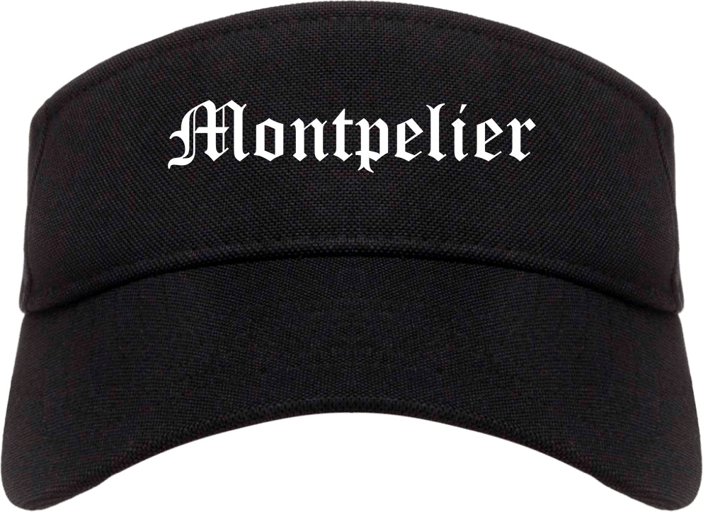 Montpelier Vermont VT Old English Mens Visor Cap Hat Black
