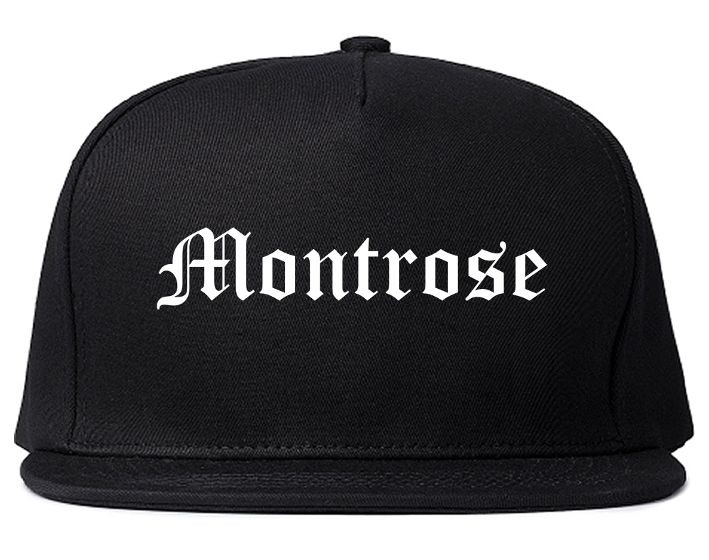 Montrose Colorado CO Old English Mens Snapback Hat Black