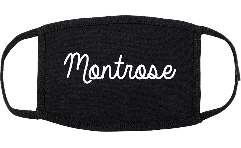 Montrose Colorado CO Script Cotton Face Mask Black