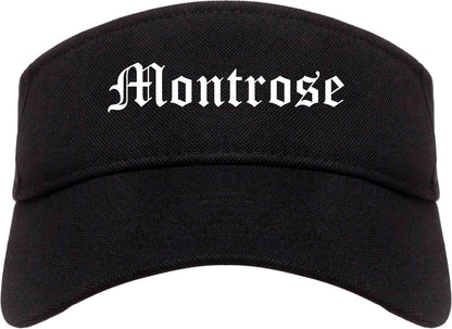 Montrose Colorado CO Old English Mens Visor Cap Hat Black