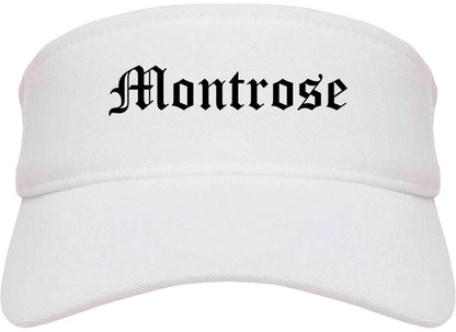Montrose Colorado CO Old English Mens Visor Cap Hat White