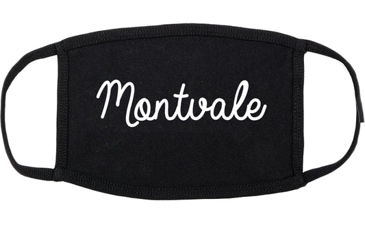 Montvale New Jersey NJ Script Cotton Face Mask Black