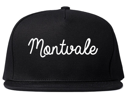 Montvale New Jersey NJ Script Mens Snapback Hat Black