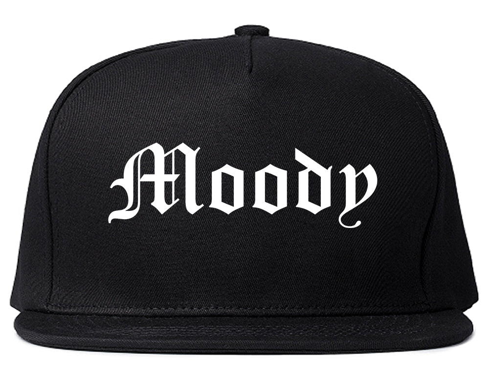 Moody Alabama AL Old English Mens Snapback Hat Black
