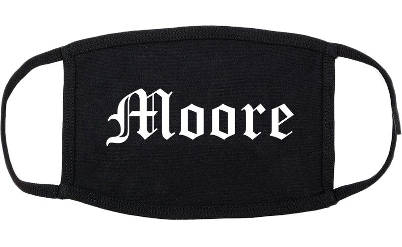 Moore Oklahoma OK Old English Cotton Face Mask Black