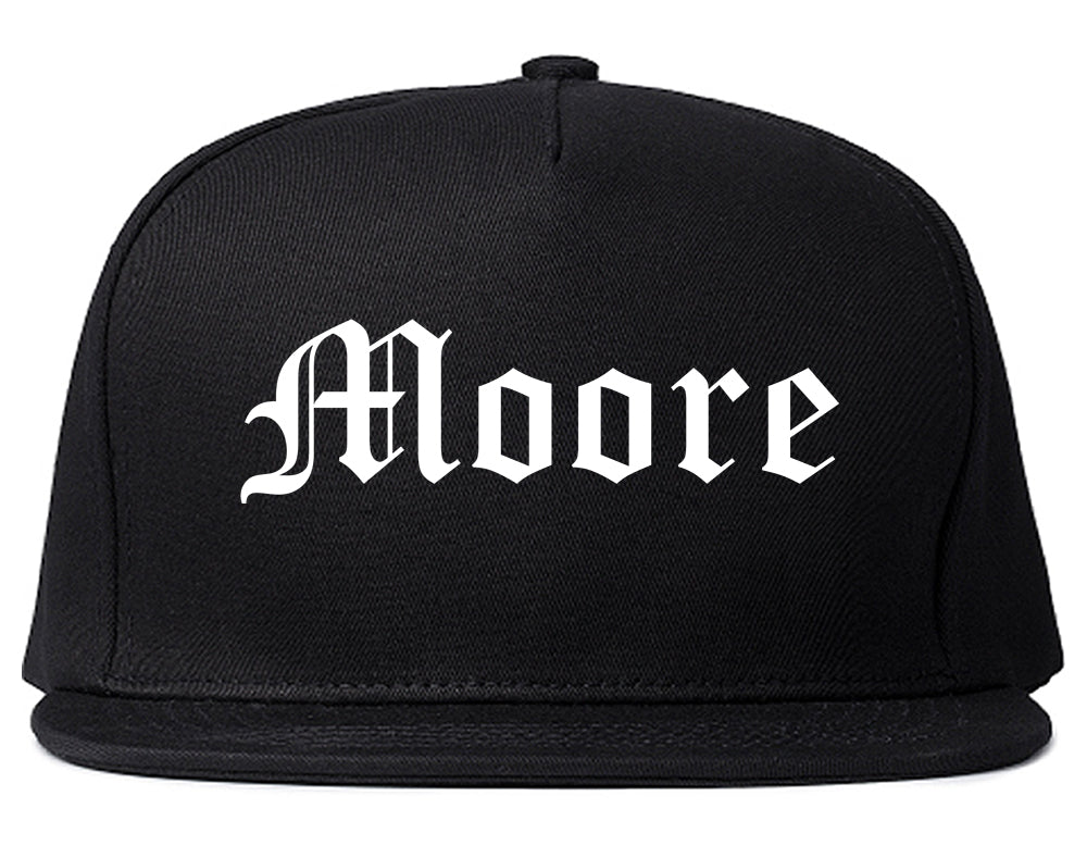 Moore Oklahoma OK Old English Mens Snapback Hat Black