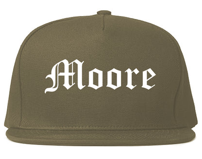 Moore Oklahoma OK Old English Mens Snapback Hat Grey