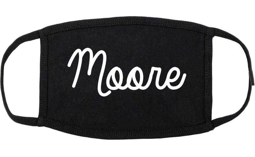 Moore Oklahoma OK Script Cotton Face Mask Black