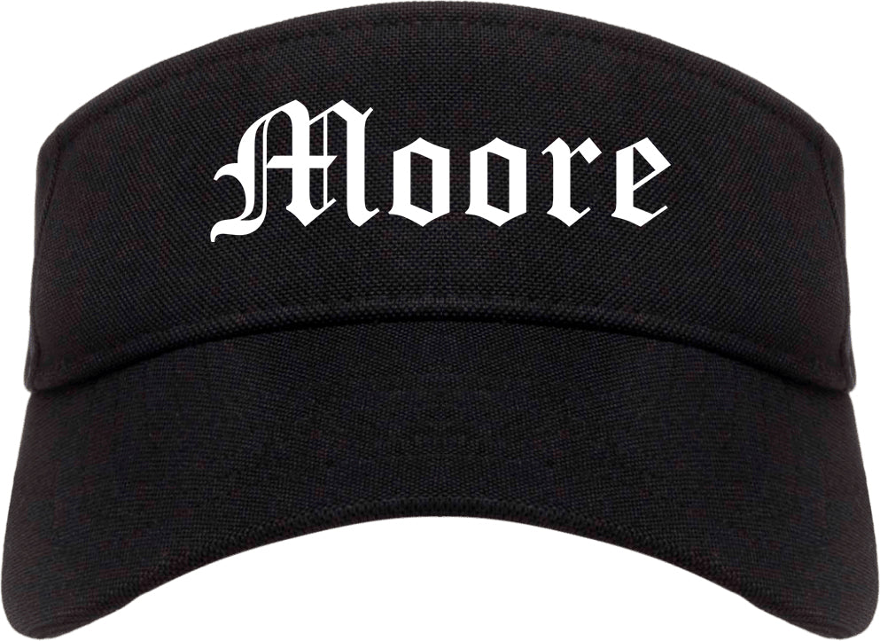 Moore Oklahoma OK Old English Mens Visor Cap Hat Black