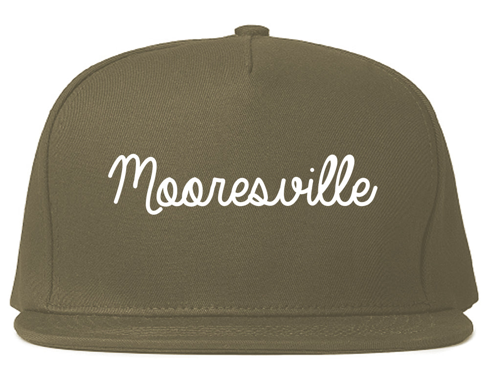 Mooresville Indiana IN Script Mens Snapback Hat Grey
