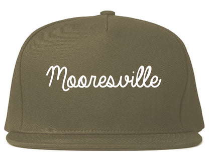 Mooresville Indiana IN Script Mens Snapback Hat Grey