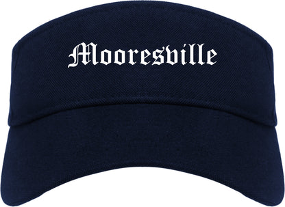 Mooresville Indiana IN Old English Mens Visor Cap Hat Navy Blue