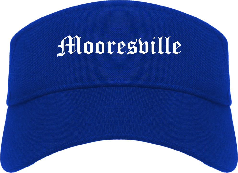 Mooresville Indiana IN Old English Mens Visor Cap Hat Royal Blue