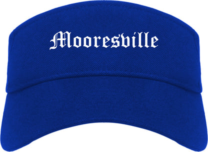 Mooresville Indiana IN Old English Mens Visor Cap Hat Royal Blue