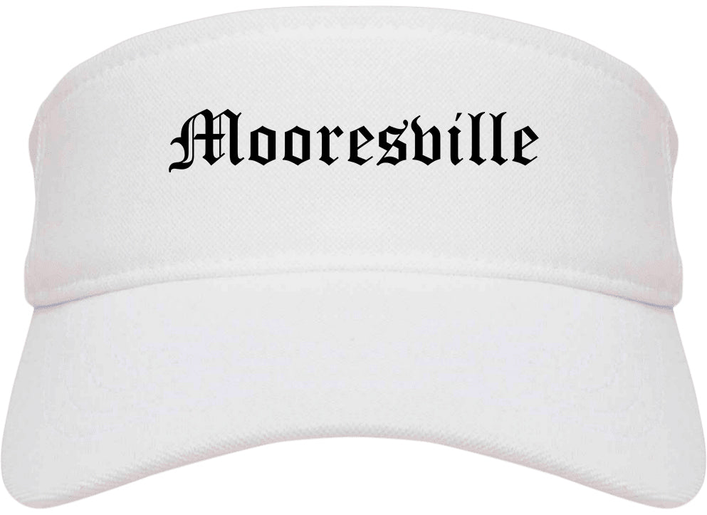 Mooresville Indiana IN Old English Mens Visor Cap Hat White