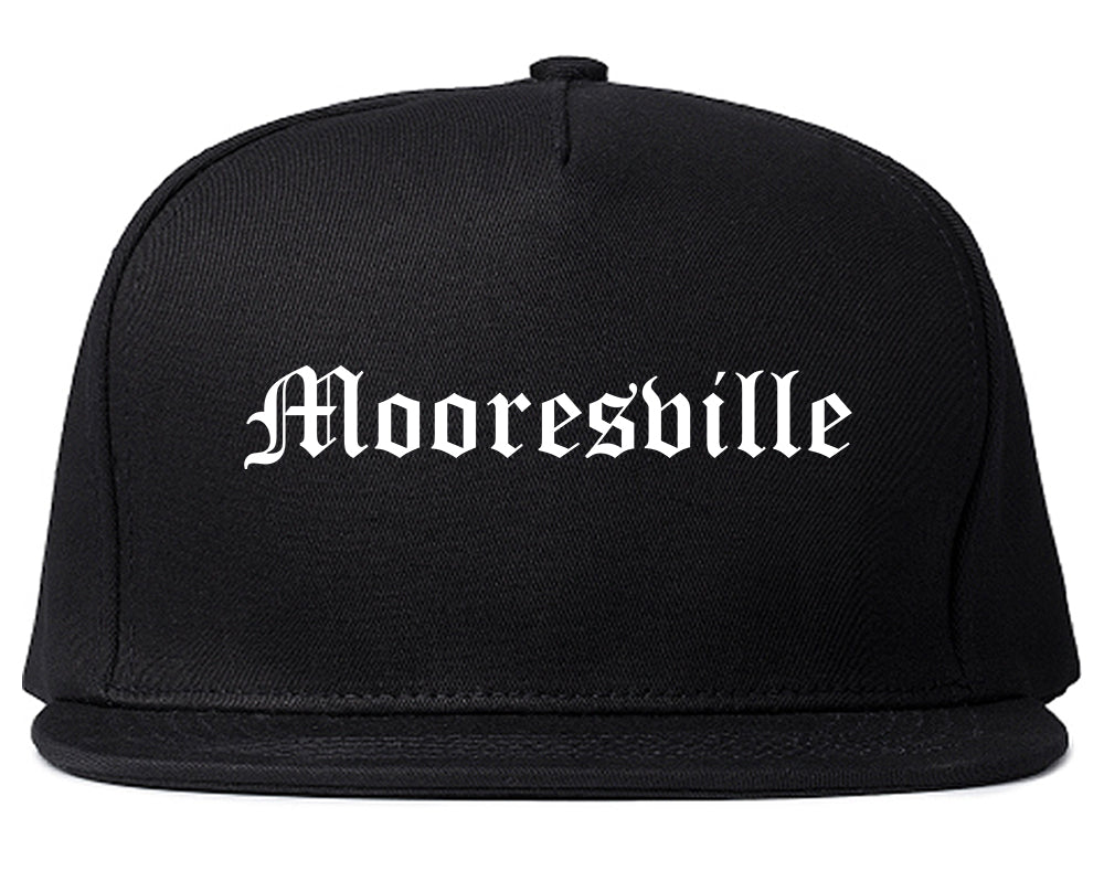 Mooresville North Carolina NC Old English Mens Snapback Hat Black