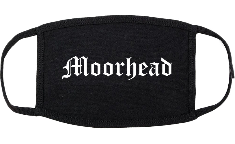 Moorhead Minnesota MN Old English Cotton Face Mask Black