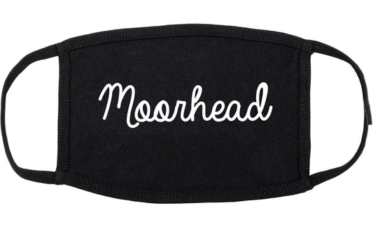 Moorhead Minnesota MN Script Cotton Face Mask Black