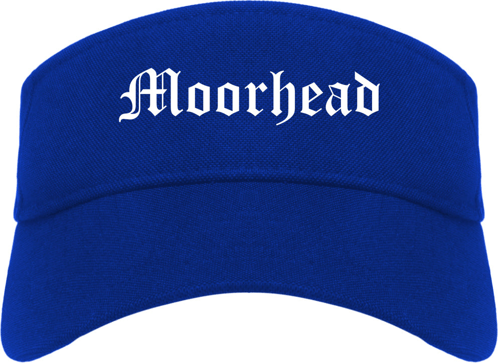 Moorhead Minnesota MN Old English Mens Visor Cap Hat Royal Blue