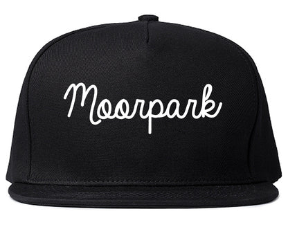Moorpark California CA Script Mens Snapback Hat Black