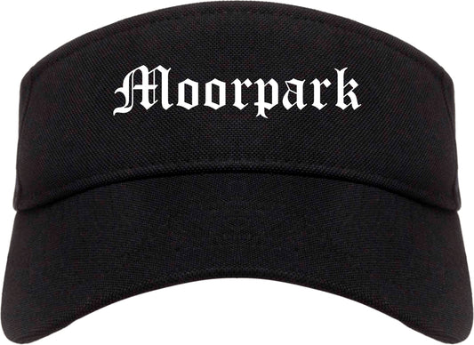 Moorpark California CA Old English Mens Visor Cap Hat Black