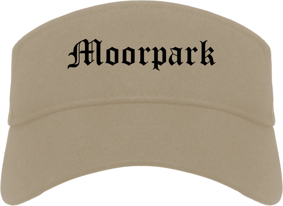 Moorpark California CA Old English Mens Visor Cap Hat Khaki