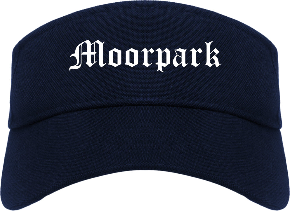 Moorpark California CA Old English Mens Visor Cap Hat Navy Blue