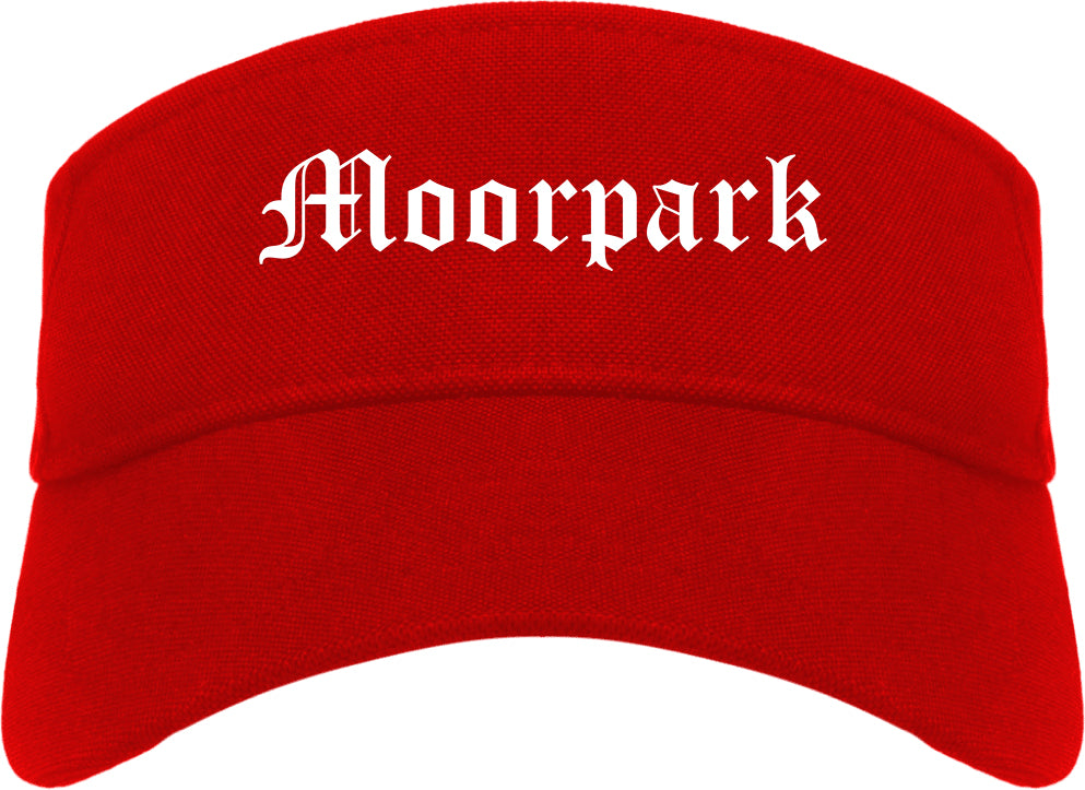 Moorpark California CA Old English Mens Visor Cap Hat Red