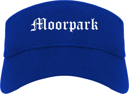 Moorpark California CA Old English Mens Visor Cap Hat Royal Blue