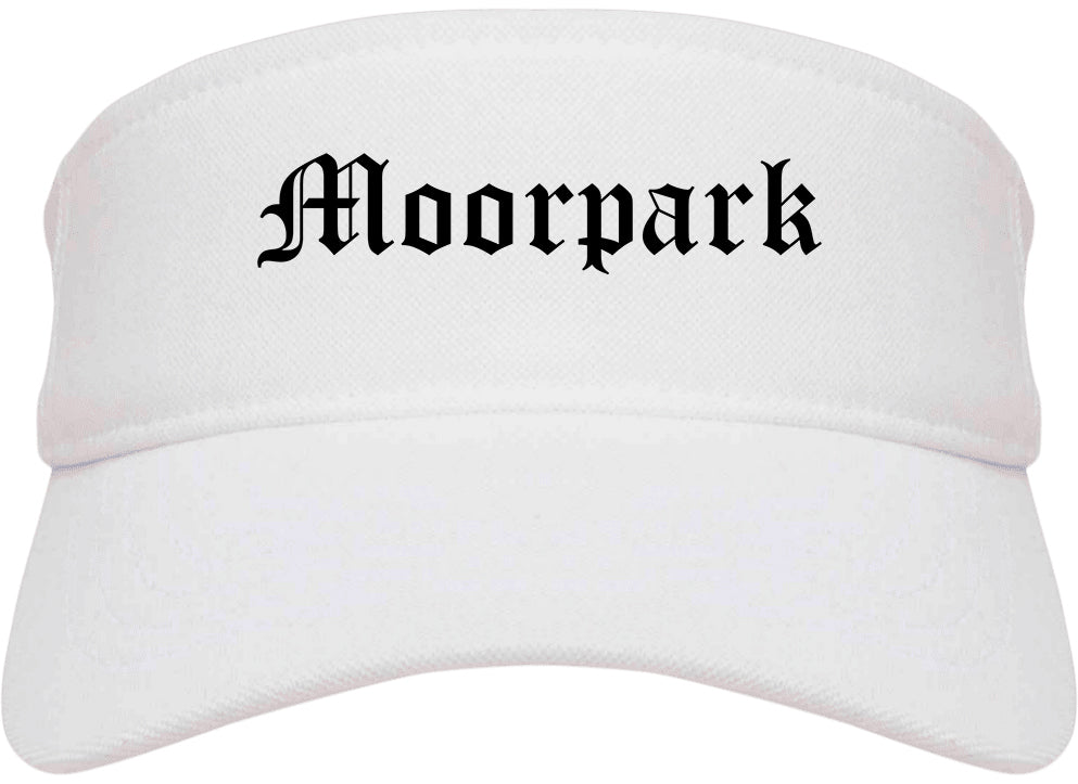 Moorpark California CA Old English Mens Visor Cap Hat White