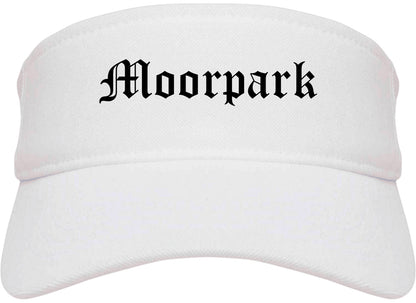 Moorpark California CA Old English Mens Visor Cap Hat White
