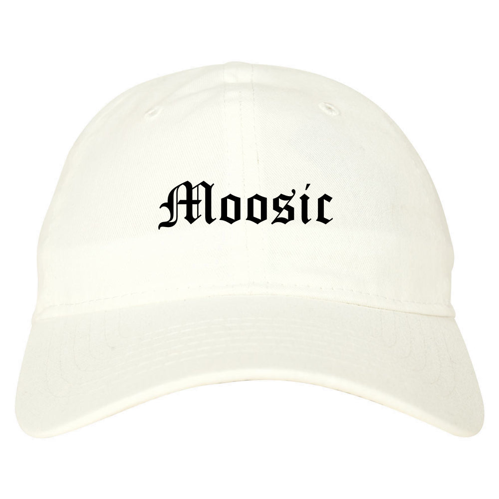Moosic Pennsylvania PA Old English Mens Dad Hat Baseball Cap White