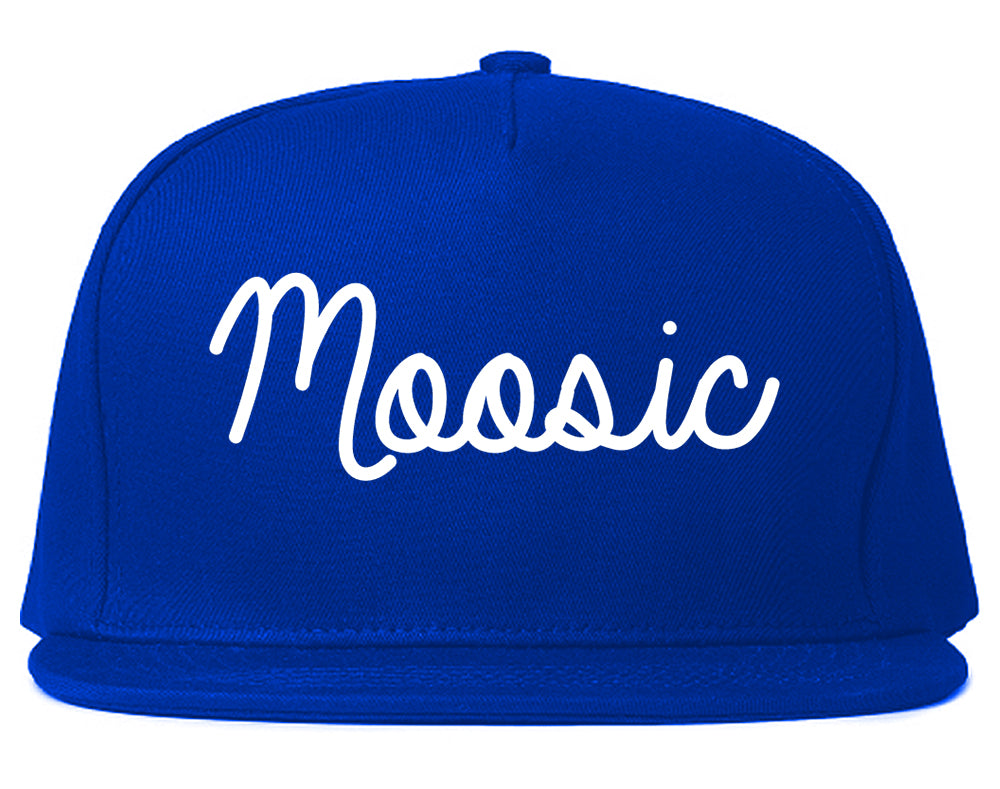 Moosic Pennsylvania PA Script Mens Snapback Hat Royal Blue