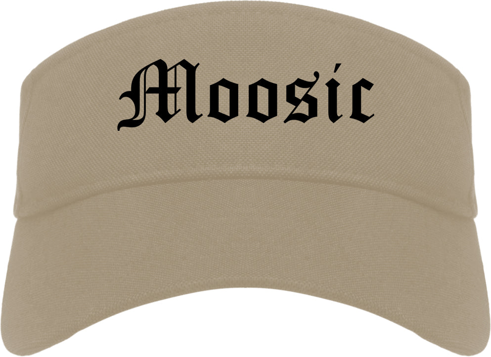 Moosic Pennsylvania PA Old English Mens Visor Cap Hat Khaki