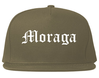 Moraga California CA Old English Mens Snapback Hat Grey