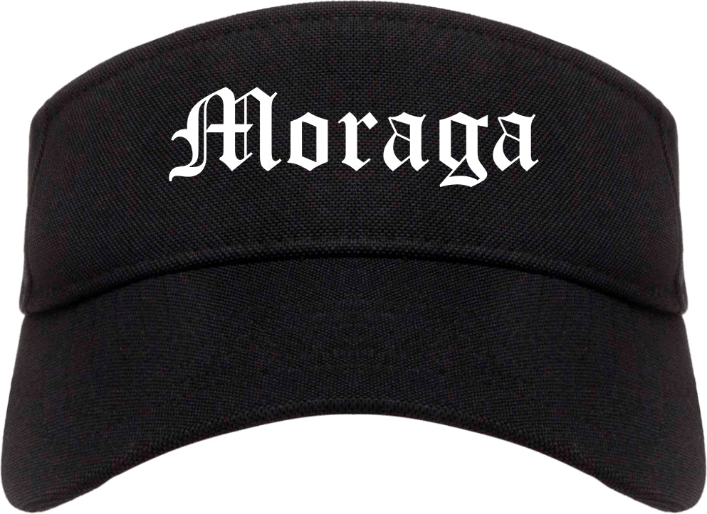 Moraga California CA Old English Mens Visor Cap Hat Black