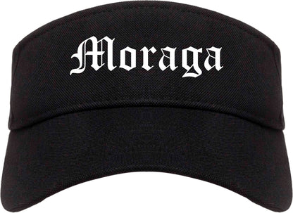 Moraga California CA Old English Mens Visor Cap Hat Black