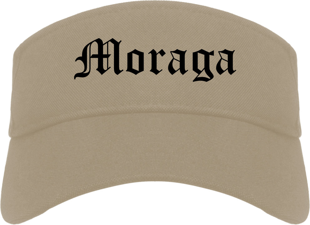 Moraga California CA Old English Mens Visor Cap Hat Khaki