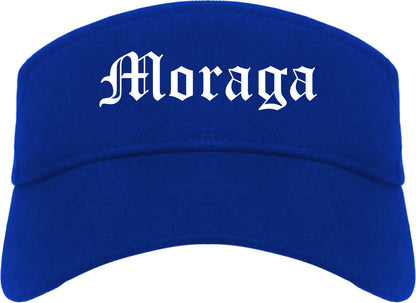 Moraga California CA Old English Mens Visor Cap Hat Royal Blue