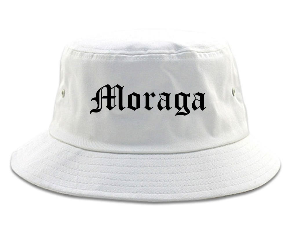 Moraga California CA Old English Mens Bucket Hat White